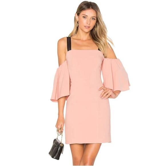 Cinq a Sept Bloom Monroe Mini Dress size 6 sheath off the shoulder blush pink - Picture 12 of 12